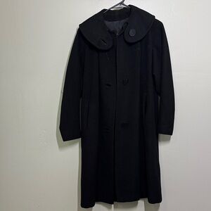 Chic Black Overcoat with Button Accents